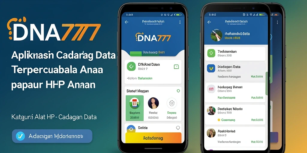 Tampilan antarmuka DNA777 dengan fitur cadangan data yang sederhana.