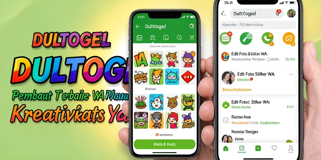 Tampilan antarmuka DULTOGEL untuk membuat stiker WA yang menarik.