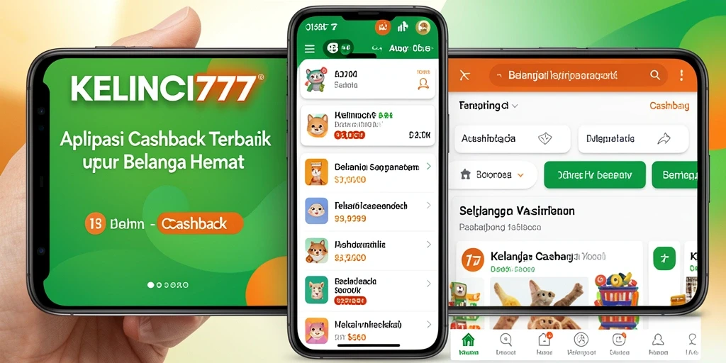 Tampilan antarmuka aplikasi KELINCI777 menampilkan fitur cashback dengan jelas.