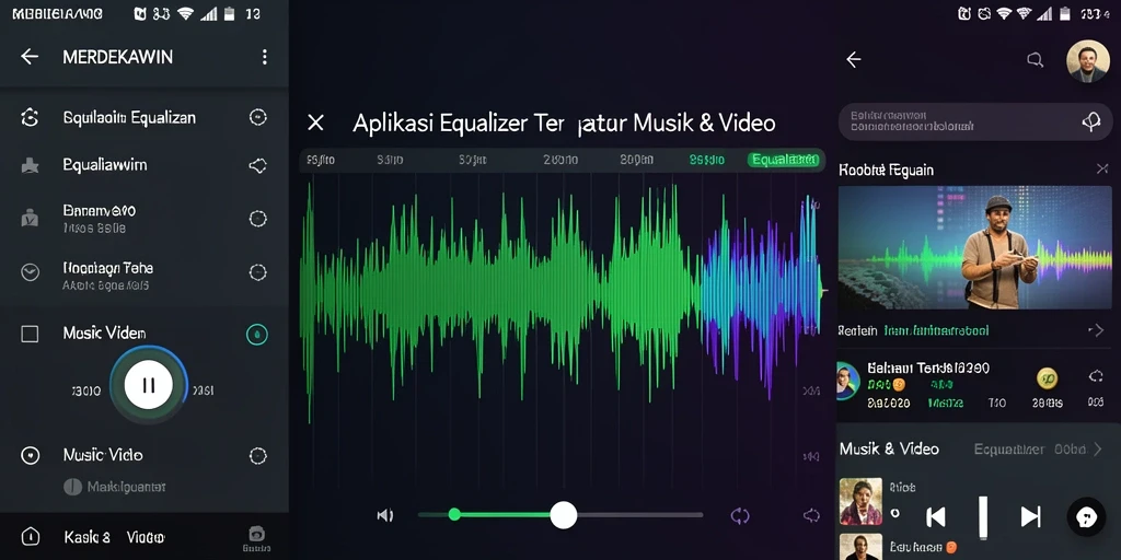 Antarmuka aplikasi MERDEKAWIN menampilkan kontrol Equalizer yang intuitif.