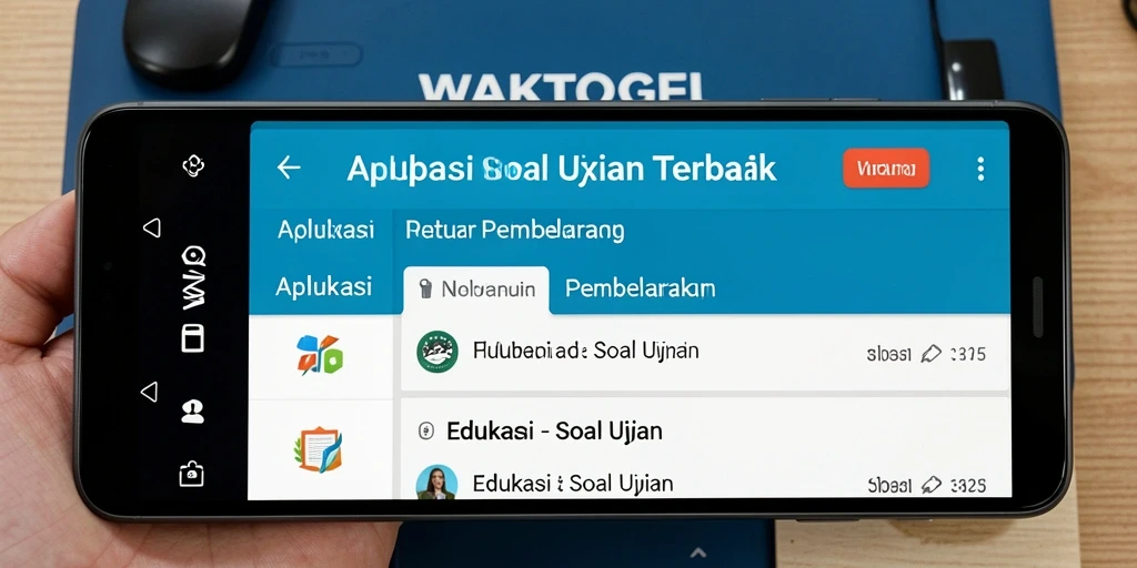 Antarmuka aplikasi WAKTOGEL yang menarik dan fungsional untuk Soal Ujian.